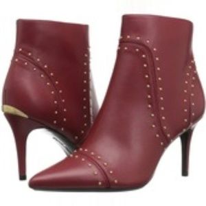 "Grazia" Red Leather Studded ANKLE BOOTIES